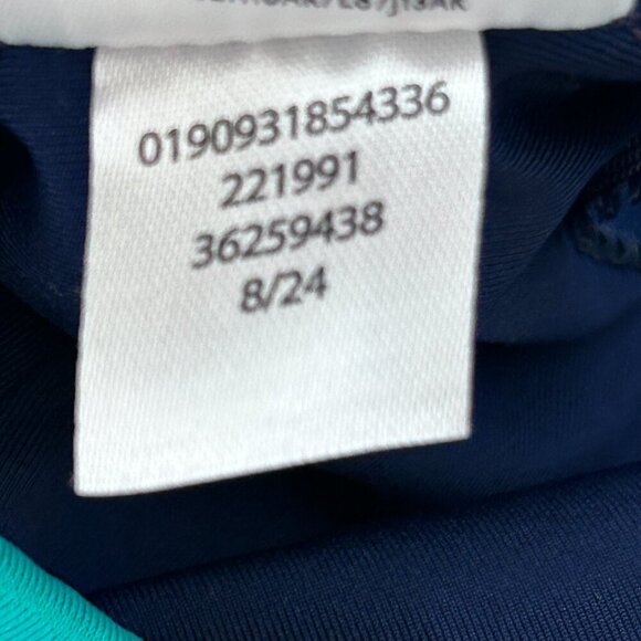 Lands' End Fully Lined Scoop Neck One-Piece Swimsuit Navy/Green Athletic M - Picture 8 of 8